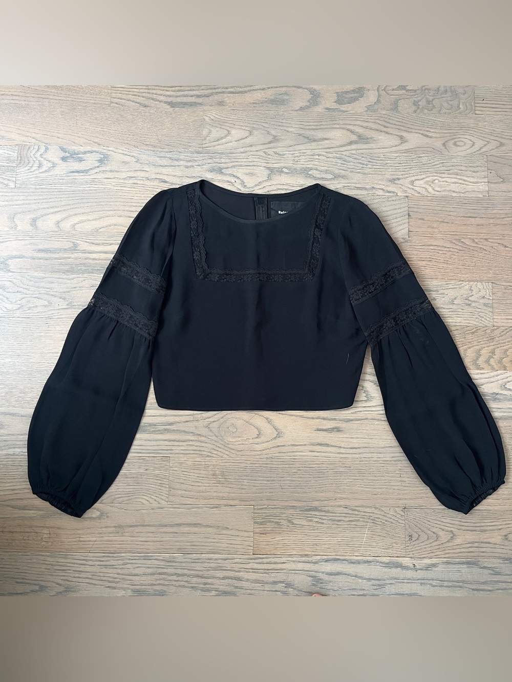 Reformation cropped long sleeve blouse